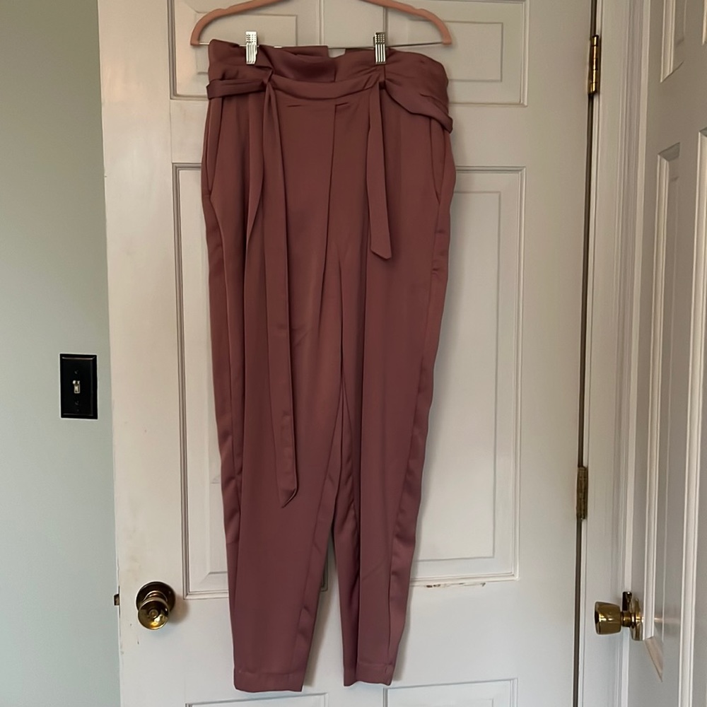 Pink satin/Silky work pants